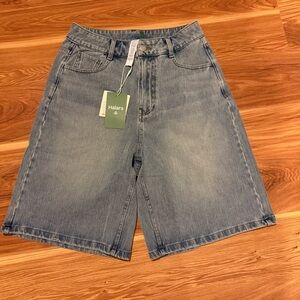 HALARA Light Blue Denim Shorts